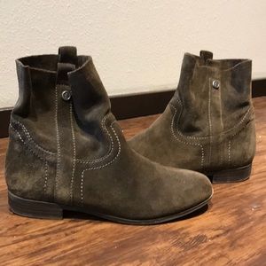 Frye brand grey/brown suede boots size 7